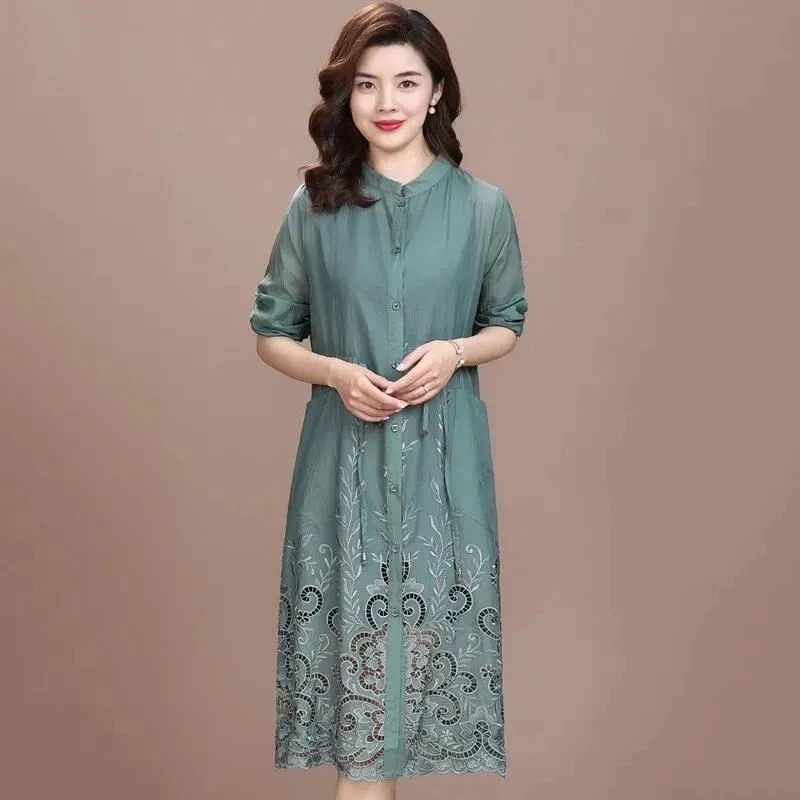 Ветровка с вышивкой Женская длинная Осенняя накидка 2021 высококачественный