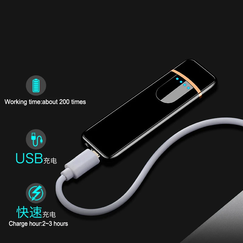 Мини USB Электронная Зажигалка Ветрозащитная сенсорная зажигалки с датчиками