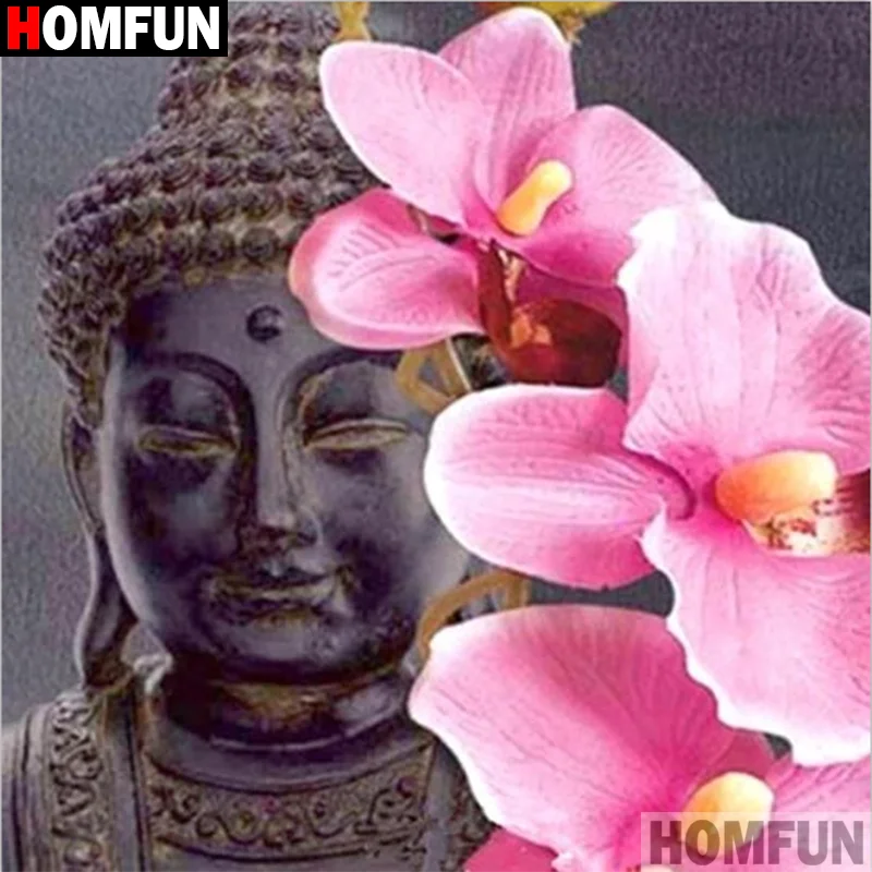 Алмазная 5D картина Homfun сделай сам вышивка крестиком Декор для дома цветок Будды