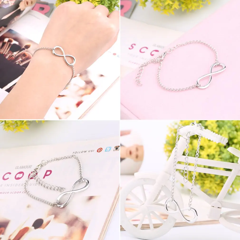 1PC Fashion Elegant Jewelry Cute Charm Love 8 Font Infinite Symbol Bracelet Hot Chain Gift Selling Wedding Accessories | Украшения и