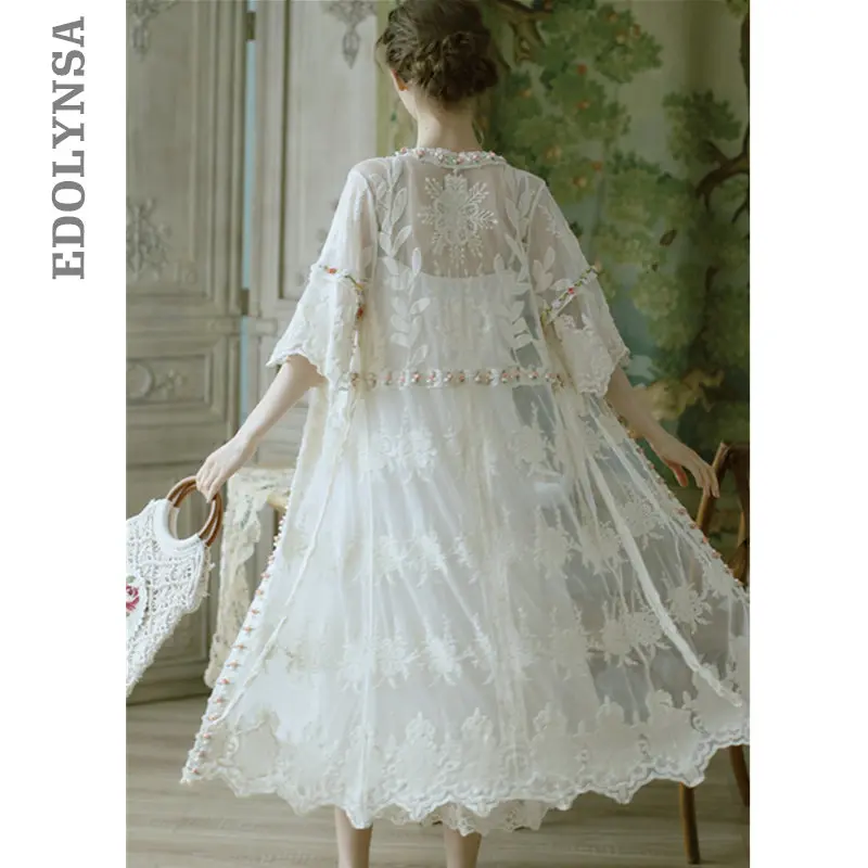 2020 Роскошная осенняя одежда для сна винтажная белая хлопковая ночная рубашка