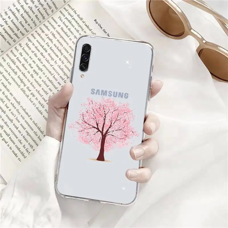 

Cherry blossoms PINK Phone Case Transparent for Samsung s9 s10 s20 Huawei honor P20 P30 P40 xiaomi note mi 8 9 pro lite plus