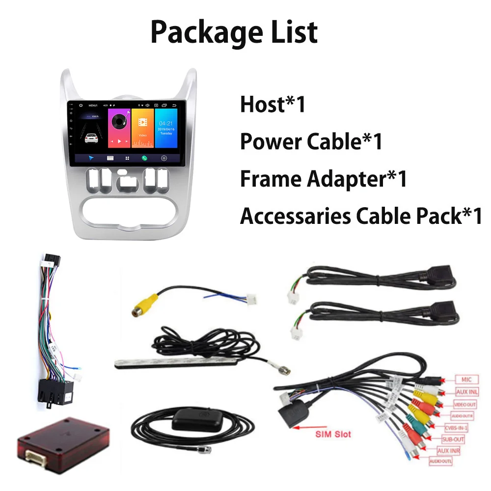 

Android 9.0 For Renault Duster Logan Sandero 2009 2010- 2013 WIFI 4G Car Radio Multimedia Video Player GPS No DVD OBD Bluetooth