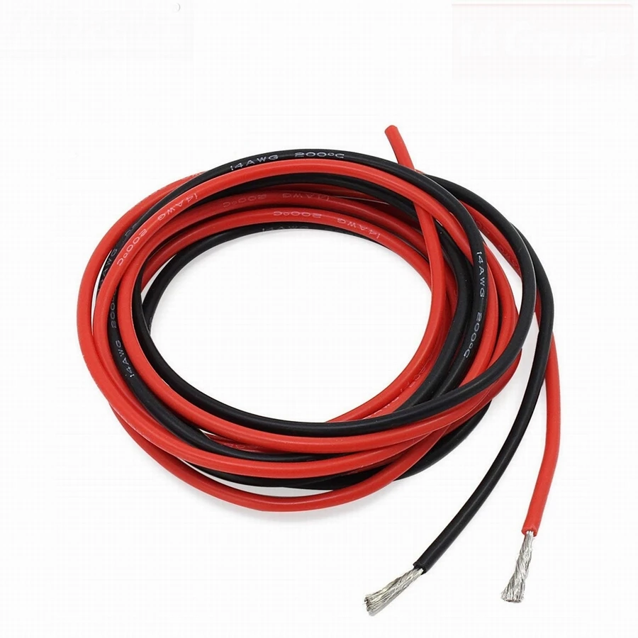 Силиконовый провод 14 AWG соединительные провода черные и красные Гибкие Провода