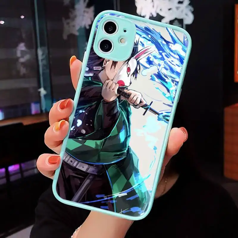 

Kamado Nezuko Kimetsu no Yaiba Demon Slayer Phone Cases matte transparent For iphone 7 8 11 12 plus mini x xs xr pro max cover