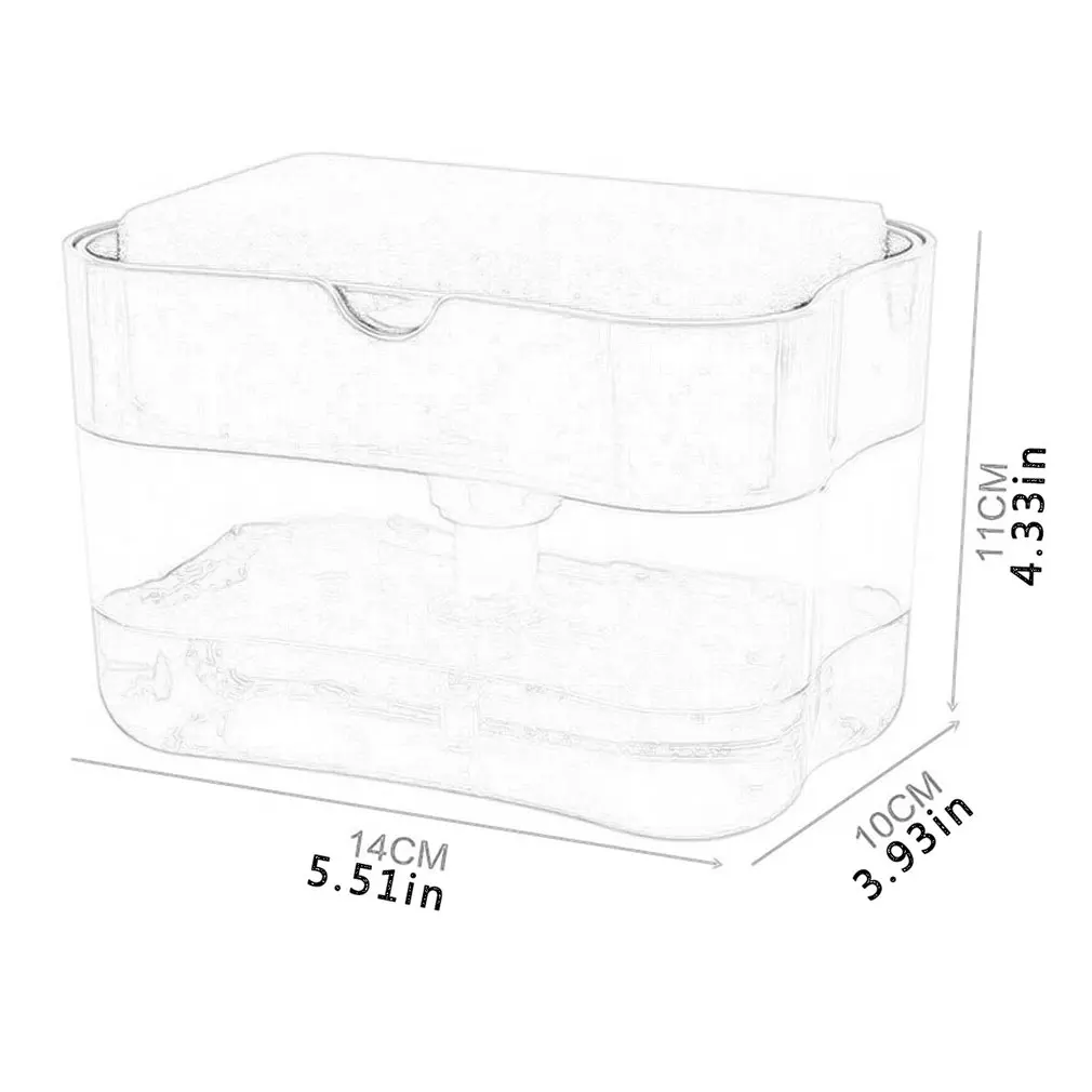 

Kitchen Essentials Dishwashing Brush Pot Artifact Press the Liquid Box Sponge Block with Strong Water Absorption