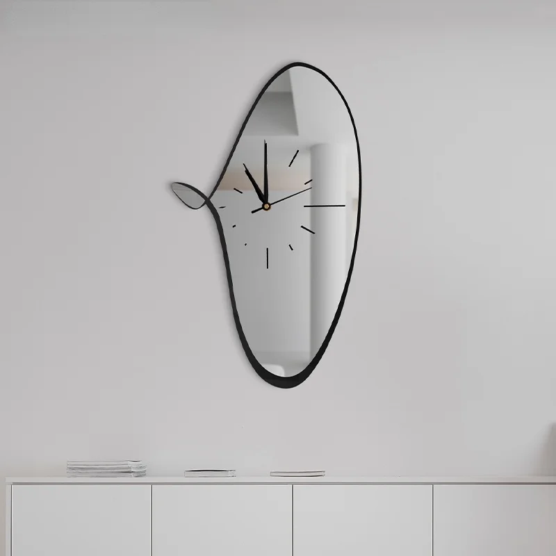 

Modern minimalist decorative painting living room wall clock Nordic art clock wall hanging porch light luxury mute home clock