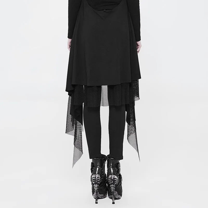 PUNK RAVE Women's Punk Rock Biker Fashion Personality Dilapidated Streetwear Casual Women Black Pants Broken Mesh Trousers | Женская