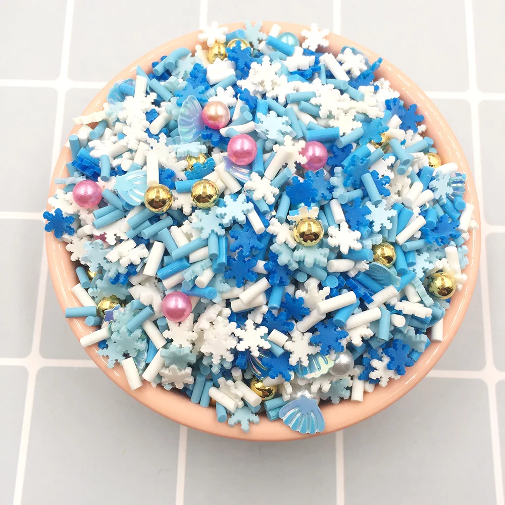 30 г/лот 2-10 мм Полимерная Горячая глина разбрызгивает красочные конфеты жемчуг