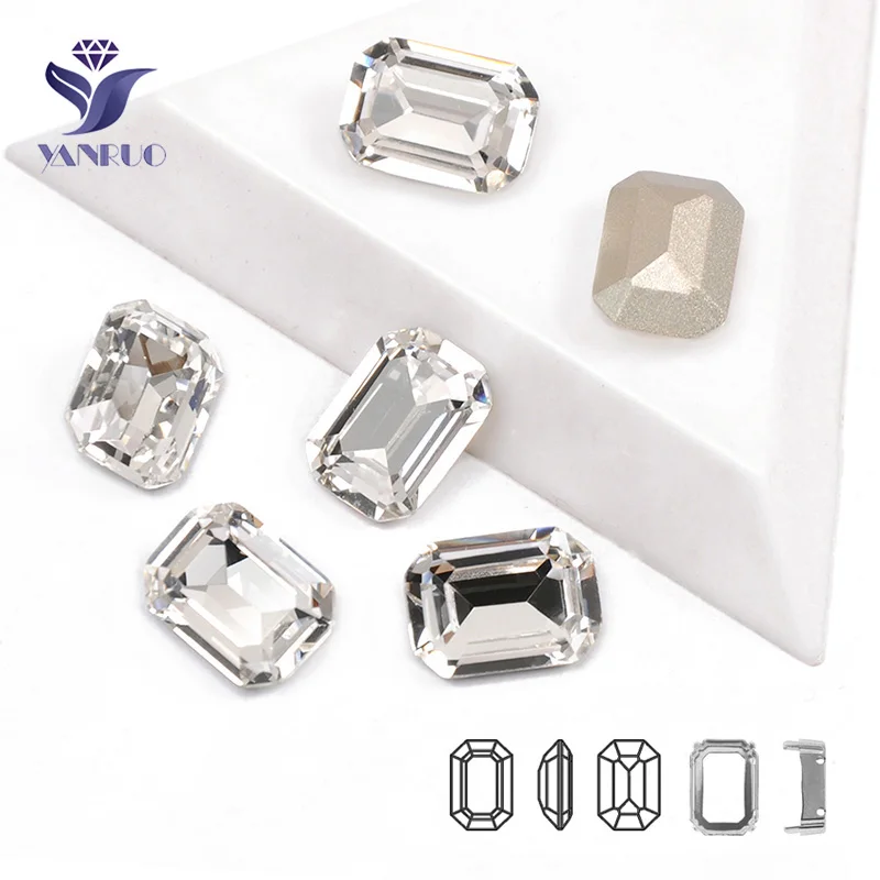 YANRUO 4610 Octagon Clear Crystal разы Пришивные стеклянные кристаллы для рукоделия стразы