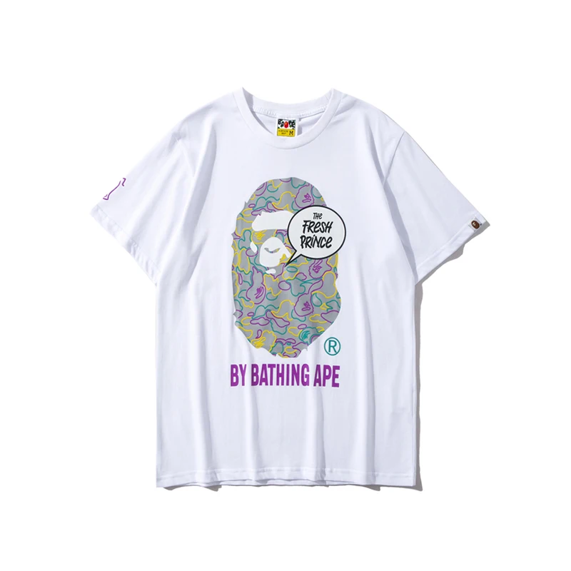 

Trendy brand colorful graffiti T-shirt black & white M~3XL
