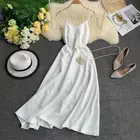 Женское праздничное платье на бретелях-спагетти, однотонное платье до щиколотки с открытой спиной в пляжном стиле, весна-лето