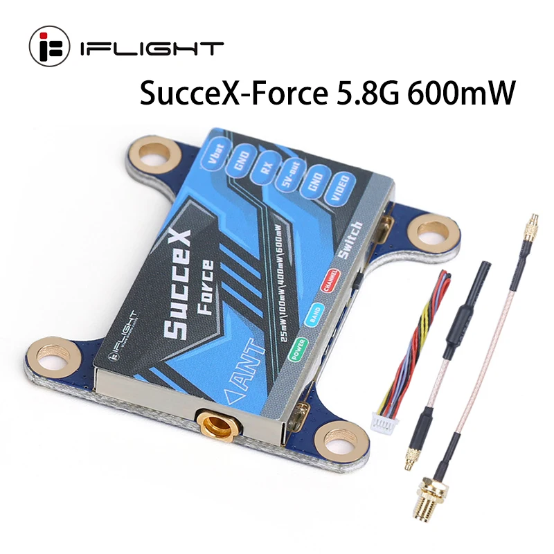 IFlight SucceX Force 5 8G 25mW/100mW/400mW/600mW VTX Регулируемый видеопередатчик с MMCX встроенной
