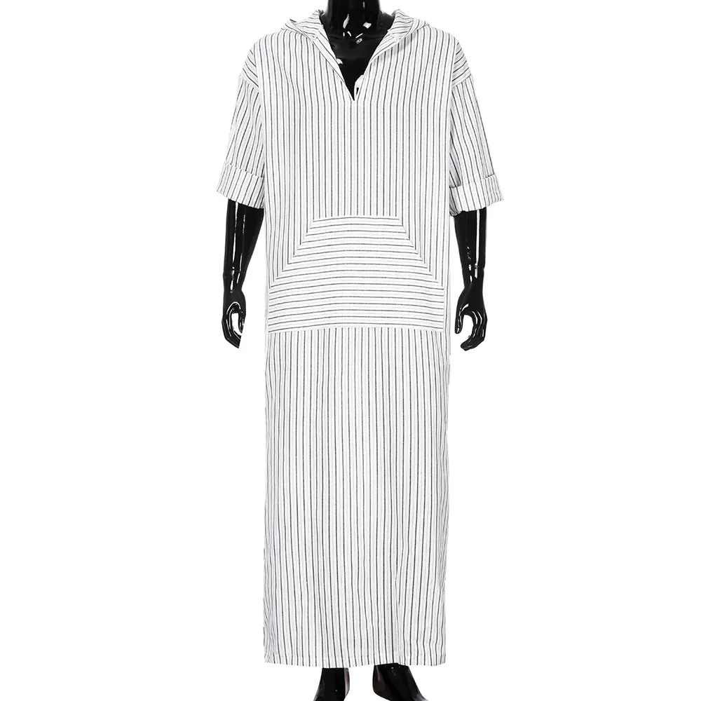 Халат Caftan d91106 мужской из хлопка и льна традиционная этническая одежда свободный