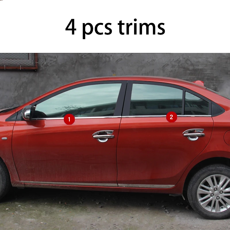 Lsrtw2017 304 Нержавеющая сталь окна автомобиля планки для Toyota Vios Yaris седан
