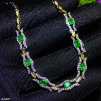 kjjeaxcmy fine jewelry 925 sterling silver natural emerald gemstone womens bracelet fashion new arrival support recheck tempera