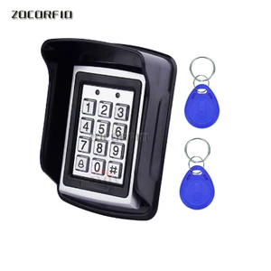 waterproof shell metal rfid access control keypad with 1000 users 10 key fobs for rfid door access control system free global shipping