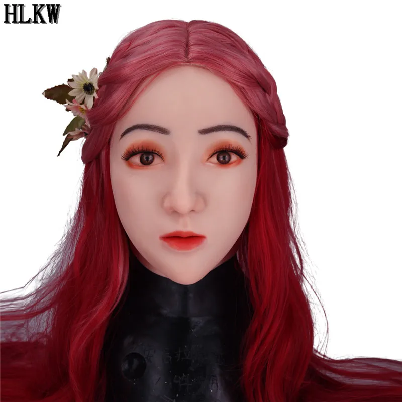 

Hot New Beauty Silicone Face Mask Halloween Carnival Costume Human Female Party Crops Masquerade Crossdress Costume Cosplay Mask