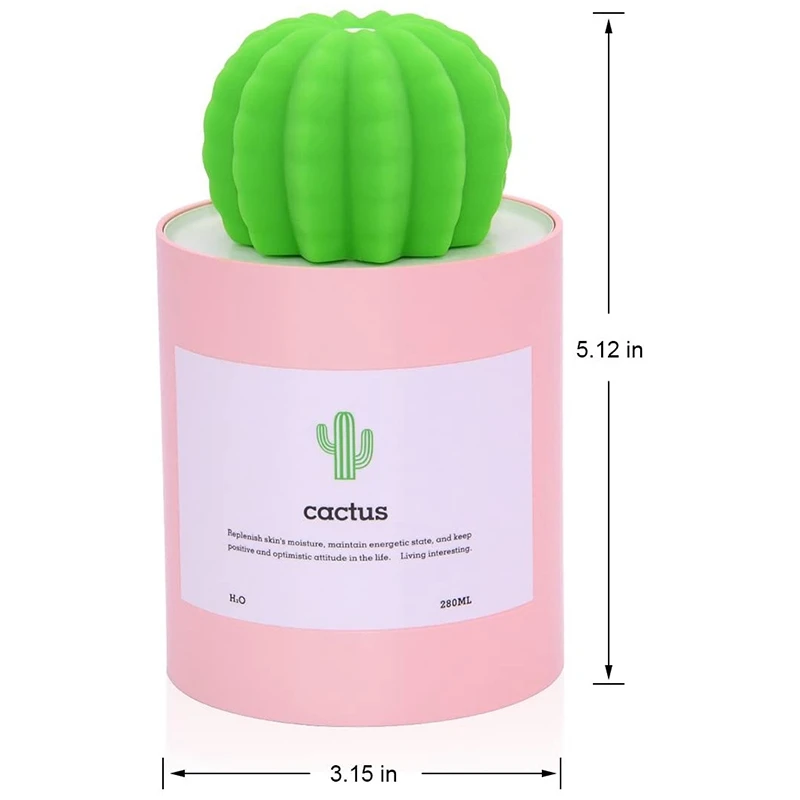 

Mini Portable Cool Mist Humidifier USB Powered 280Ml,Automatic Shut-Off,Humidifies the Air for Bedroom Office Car (Pink)