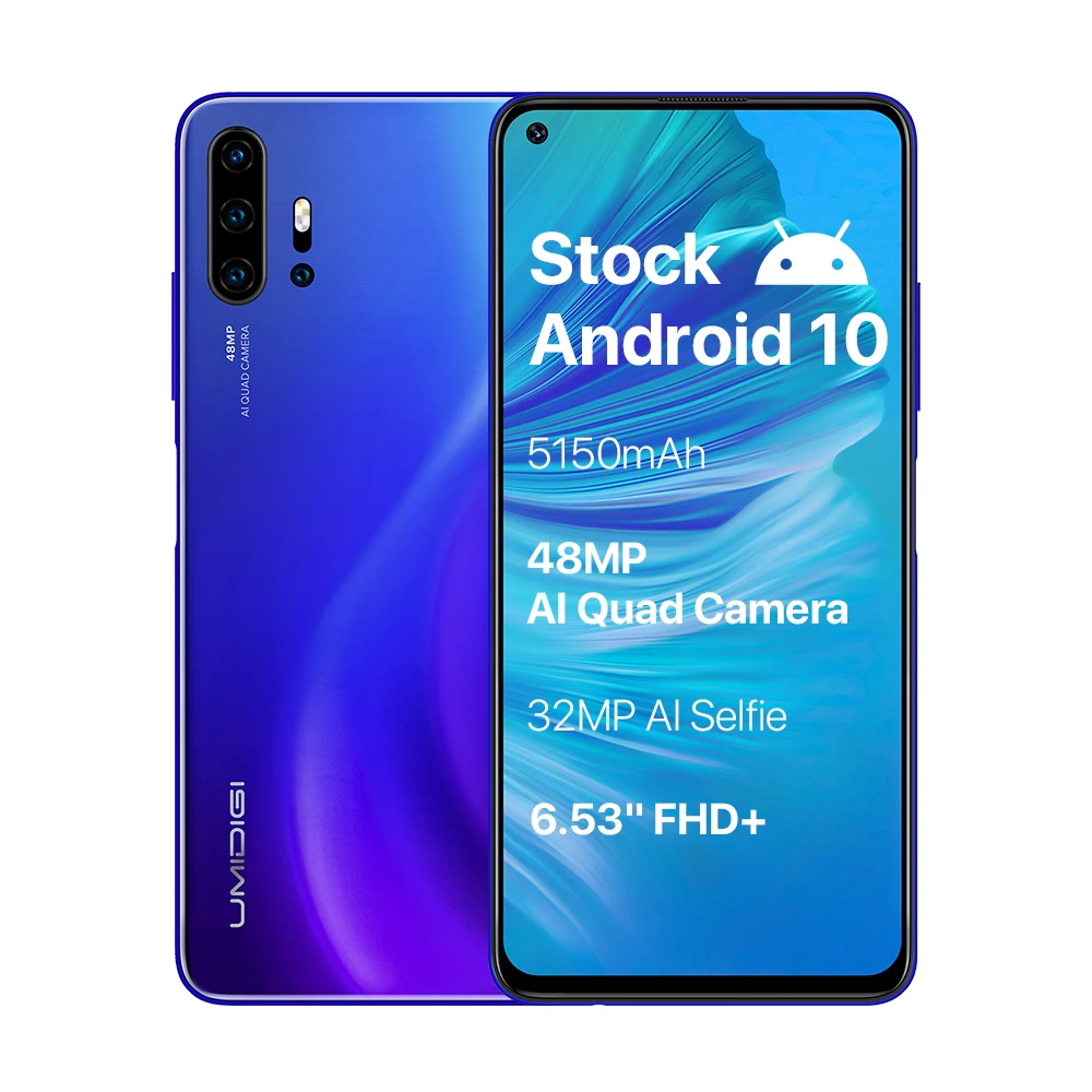 UMIDIGI F2 Android 10 глобальная версия 6,5" FHD+ 6GB 128GB 48MP AI Quad camera 32MP Selfie Helio P70 мобильный телефон 5150mAh мобильный телефон