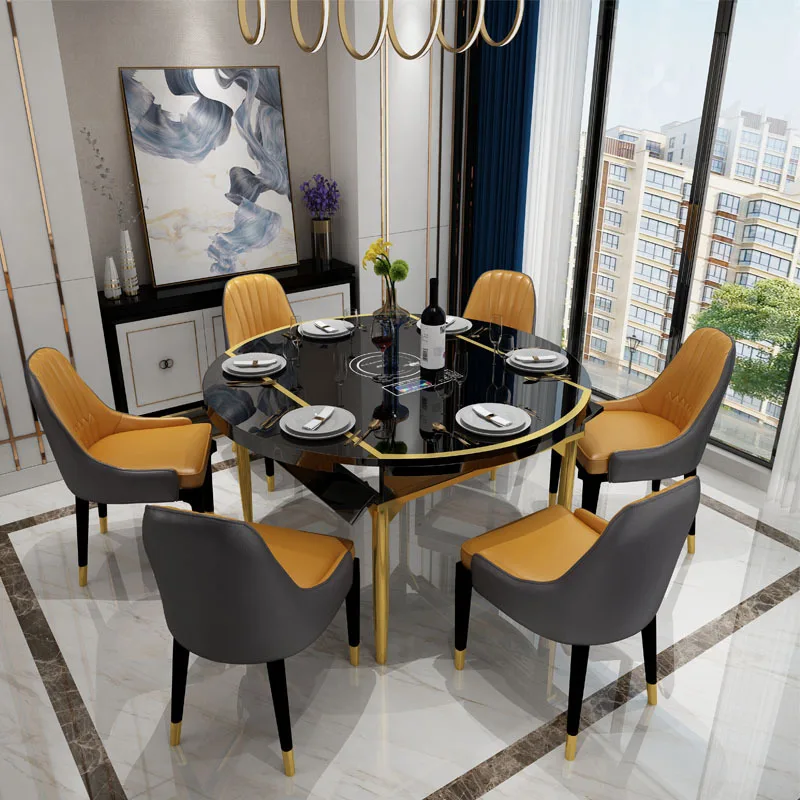 2019 светильник класса люкс круглый обеденный стол современный минималист мелкие