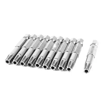 

10 Pcs Magnetic 50mm Long 1/4" Shank Torx T30 Security Screwdriver Bits