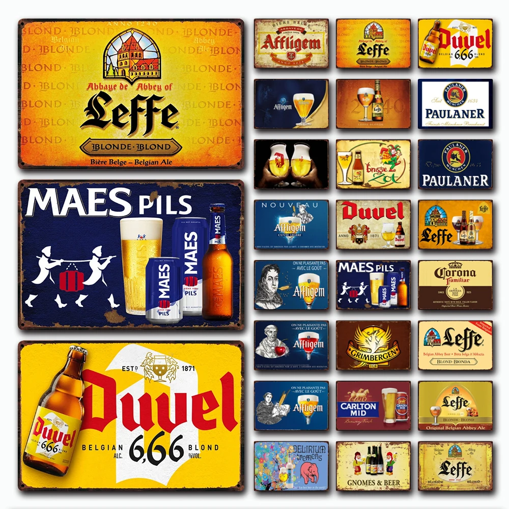 [Kelly66] бельгийский пивной Лефф Duvel блондинка Affligem жестяная металлическая вывеска