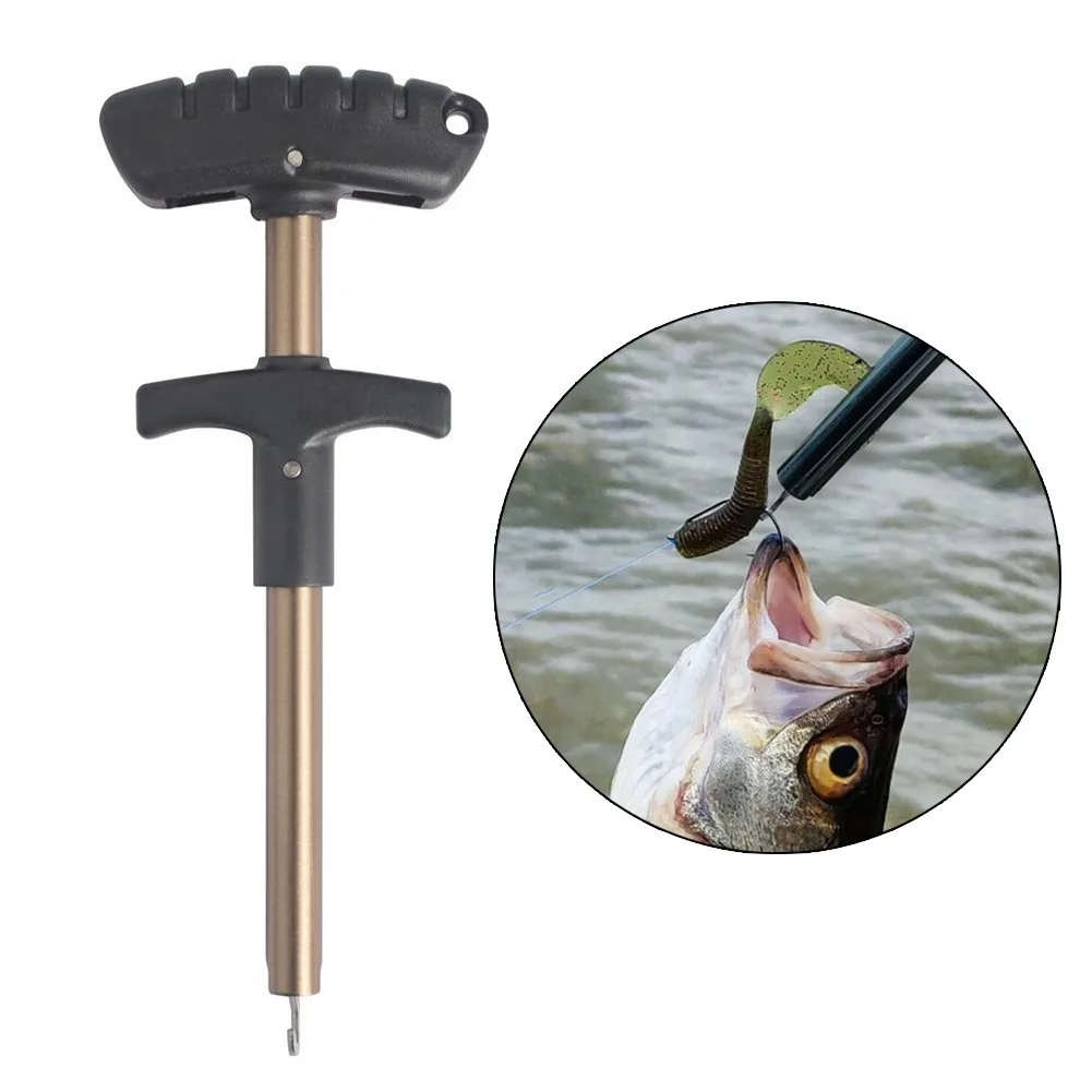 

Портативный приманка для рыбалки, легкий экстрактор рыболовных крючков, т-образная ручка, алюминиевый рыболовный крючок, съемник, инструме...