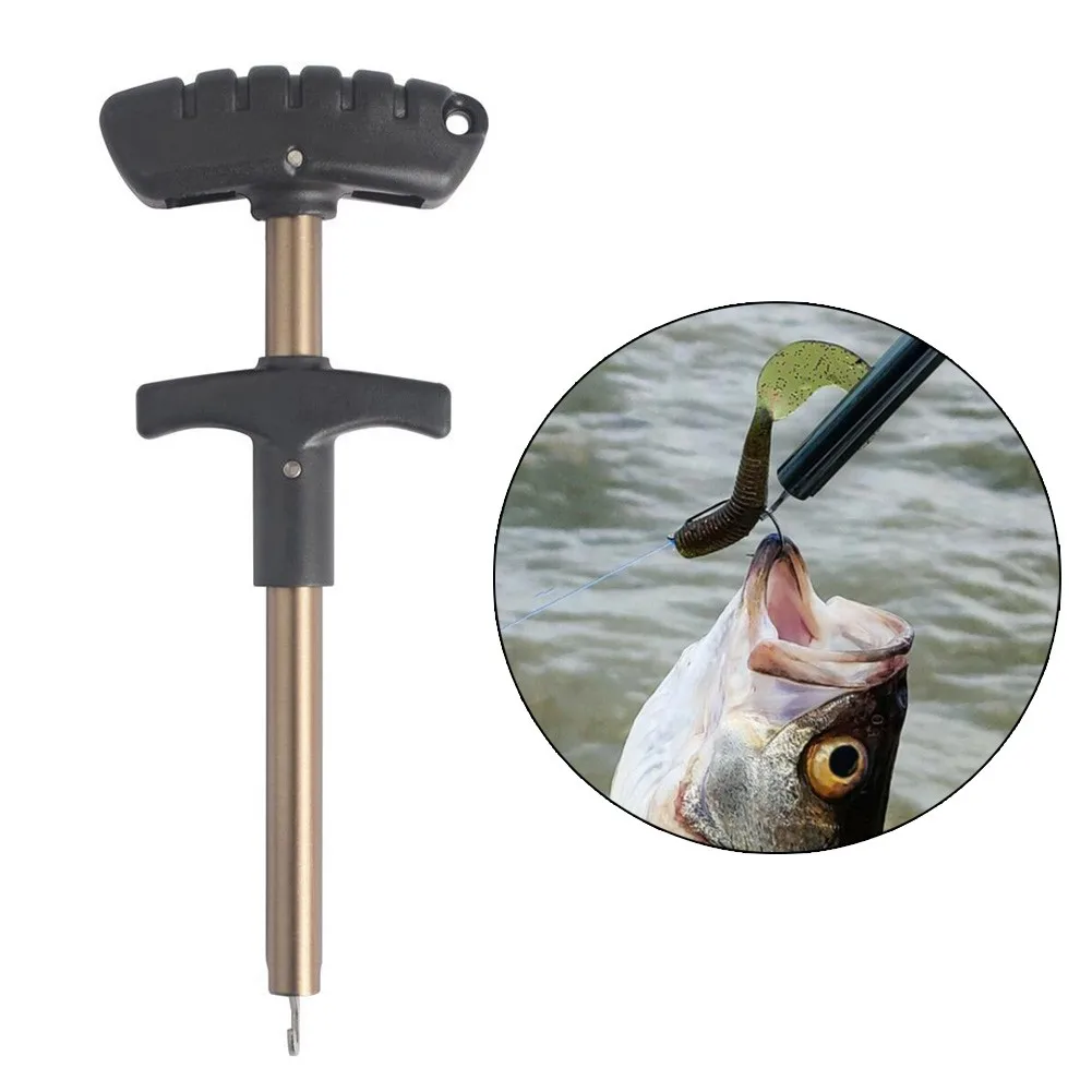 

Portable Fishing Lure Remover Lightweight Fish Hook Out Extractor T-Handle Aluminum Fish Hook Detacher Tools Tackle Accessories