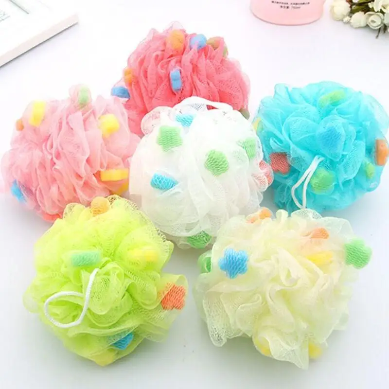 30g Soft large cleaning bath shower ball sponge bathroom back bath flower LX2507