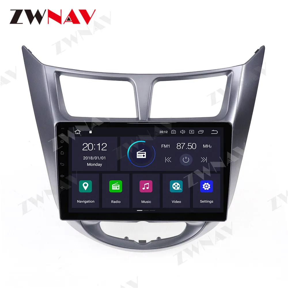 

ZWNAV Car Radio Multimedia Video Player Navigation GPS Car Android For Hyundai Solaris Accent Verna 2011 2012 2013 2014 -2016