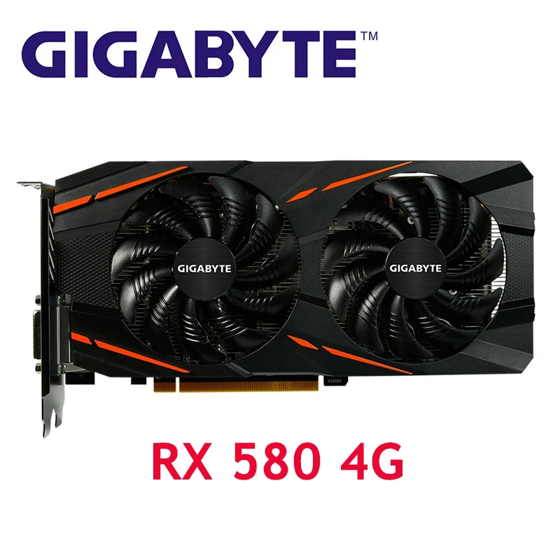 Игровая Видеокарта GIGABYTE RX580 4 Гб Radeon GPU игровые видеокарты 4G для AMD видеокарта HDMI