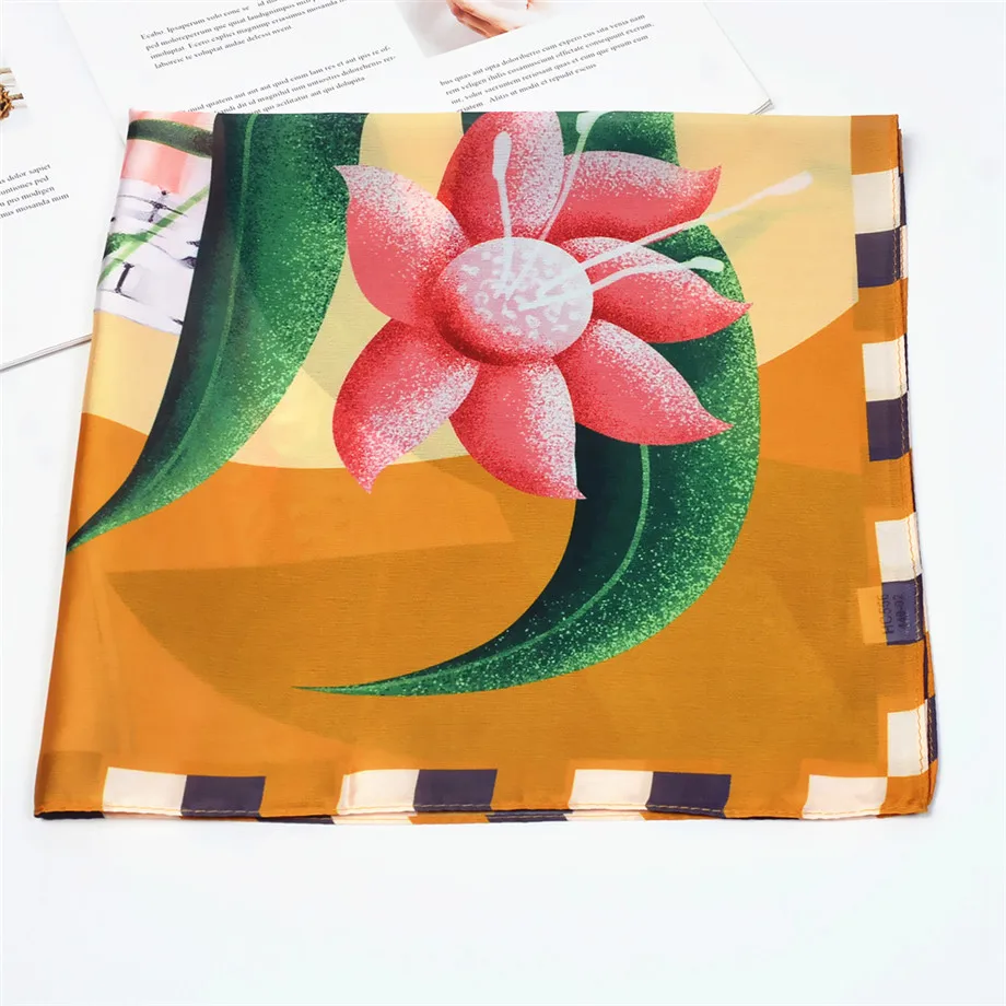 53 см Ласточка весенние шарфы женский летний Шелковый квадратный шарф роскошный
