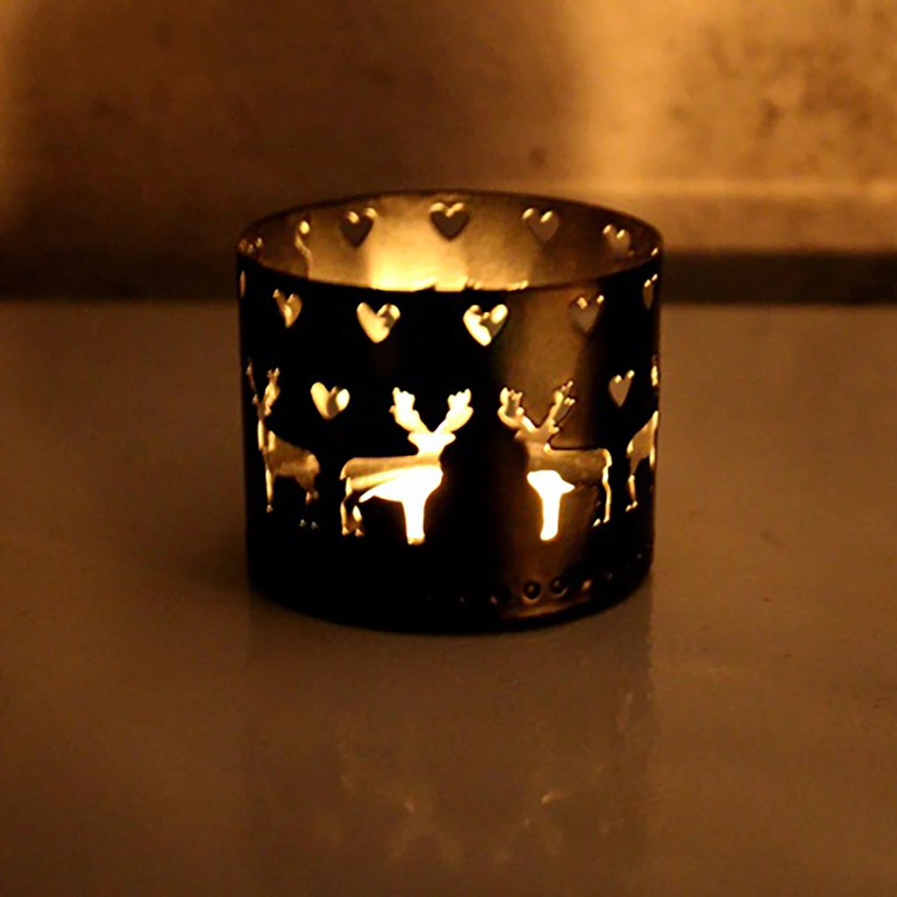 Рождество полые подсвечники Рождественский декоративный фонарь Свечи Tealight