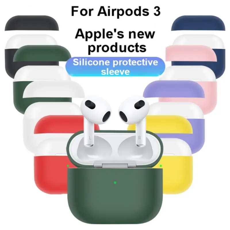 

Мягкий Жидкий силикон для AirPods 3, беспроводной Bluetooth-совместим с Apple защитный чехол для наушников