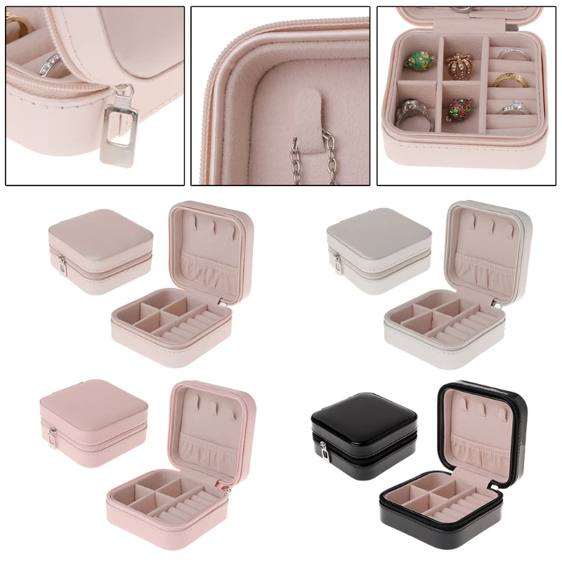 

Jewelry Box Portable Storage Organizer Zipper Portable Women Display Travel Case