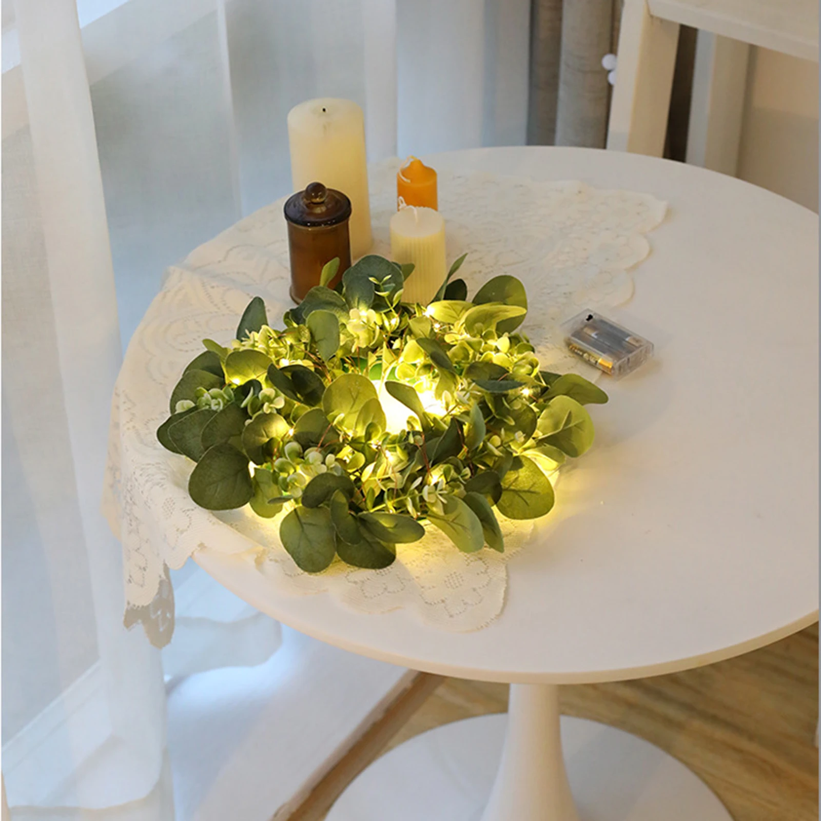 

Artificial Plants Garland Light Green Leaf Ivy Vine Fairy String Lights DIY Hanging Fake Leaves Lamp For Home Decor
