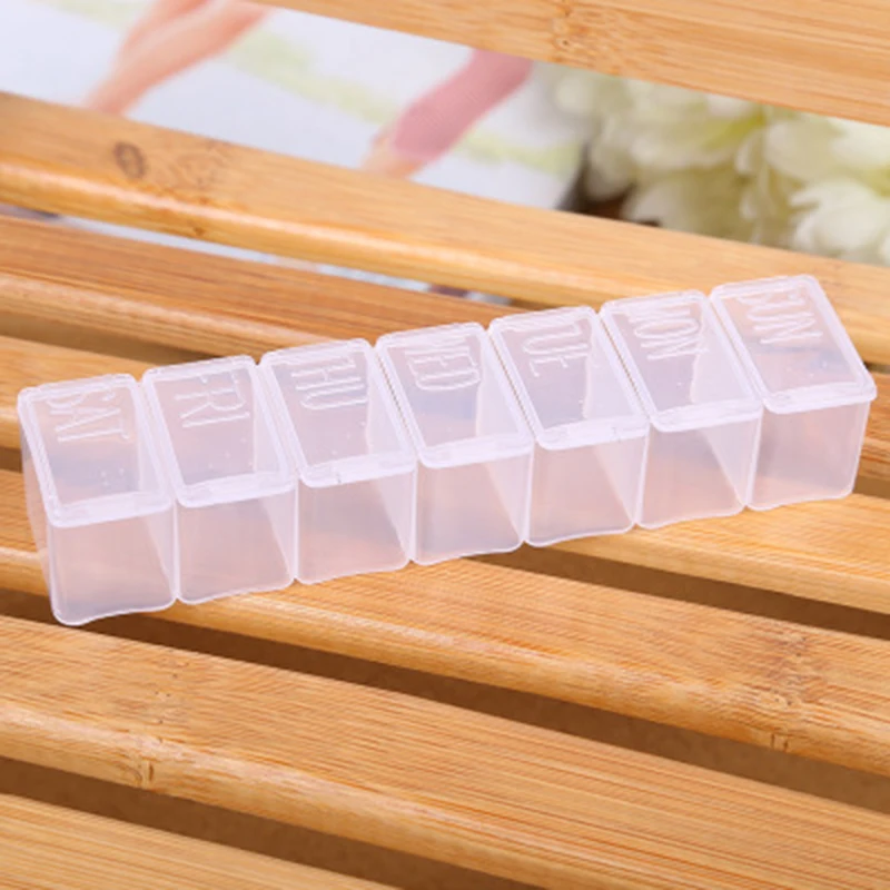 Портативный пластиковый органайзер для таблеток 7 ячеек | Дом и сад