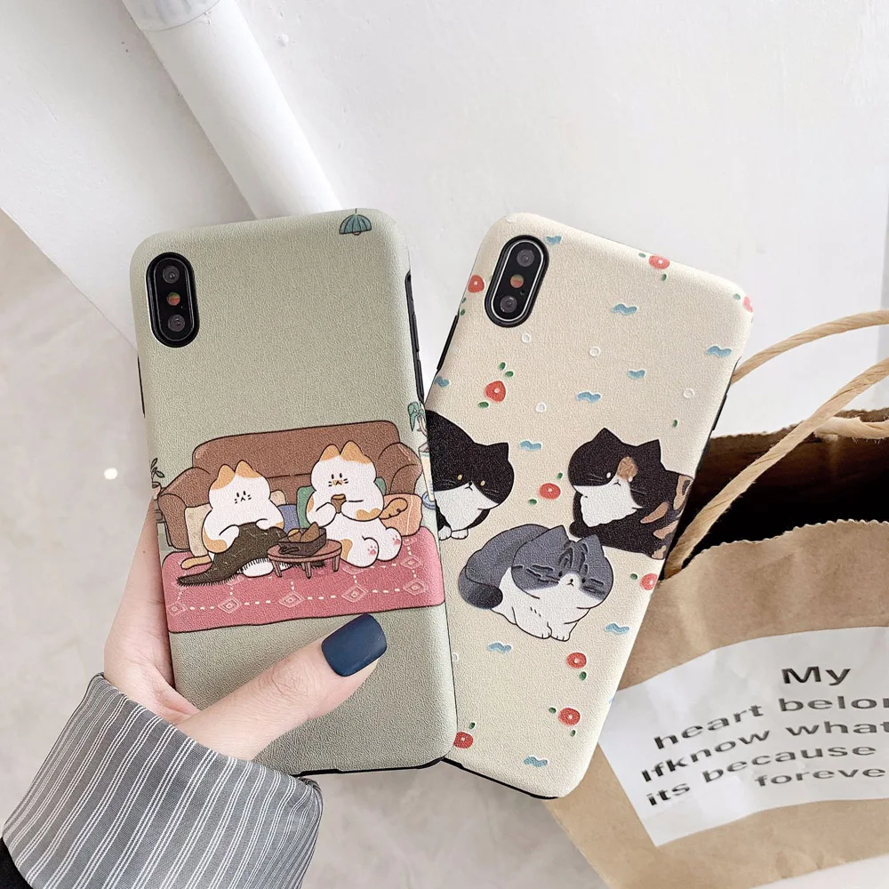 Heyytle милый мультяшный чехол Emboss для IPhone X XS MAX XR с рисунком кота iPhone 7 8 6 6S Plus 9 ультра