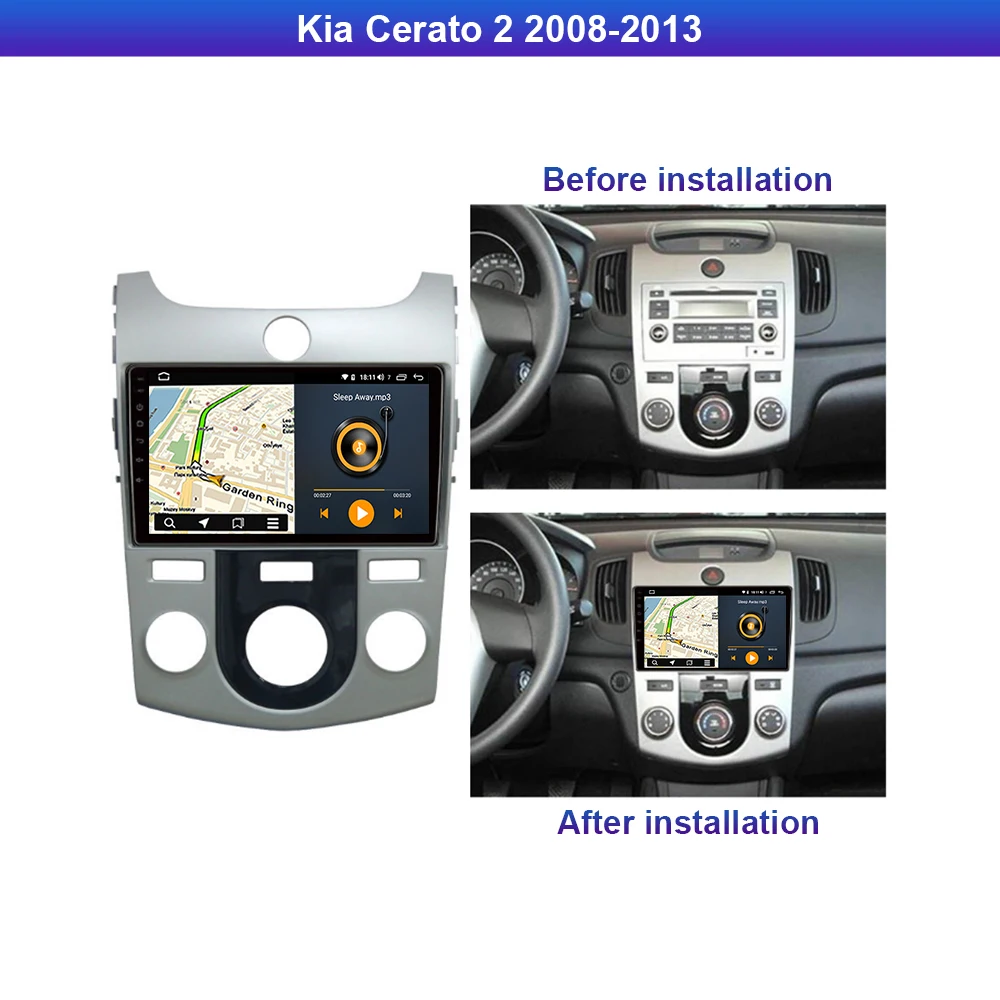 Runningway Android10.0 5G автомобильный DVD для Kia Forte Cerato 2008 2013 4G + 64G Автомобильный Радио