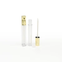 10pcs 5ml long shape eye shadow lip gloss liquid lipstick tubes lip glaze tube triangle cover transparent frosted bottle