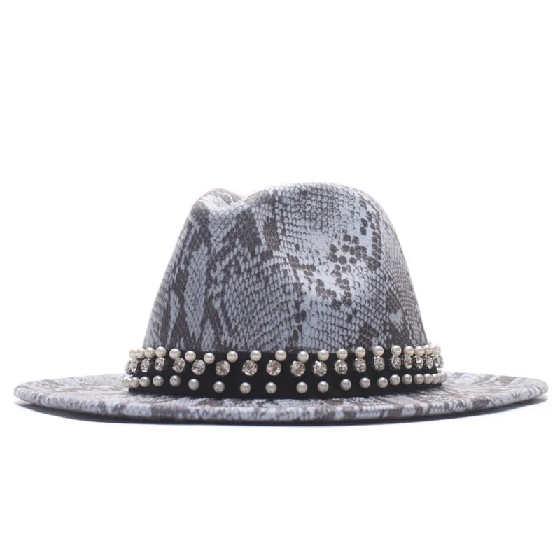 Шляпа фетровая для мужчин и женщин винтажная Панама с Жемчужной Лентой широкими