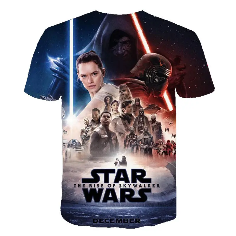 Модная футболка с 3D принтом Звездные войны рисунком летняя повседневная круглым