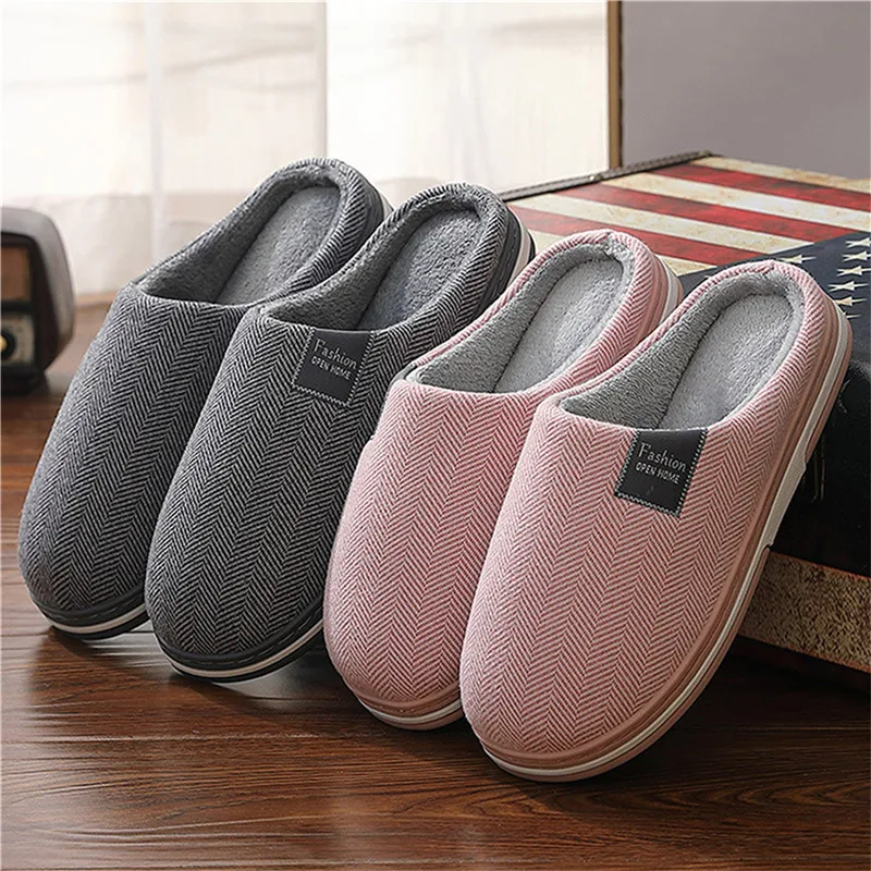 

Fashion Warm Home Slippers For Men Winter Furry Short Plush Man Slippers Non Slip Bedroom Slippers Couple Soft Indoor Male Shoes