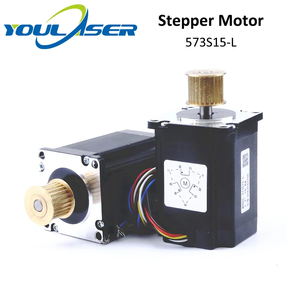YOULASER Leadshine 3 фазы шагового двигателя 573S15 L для NEMA23 5.8A Длина 76 мм вал 8 мм|Шаговый
