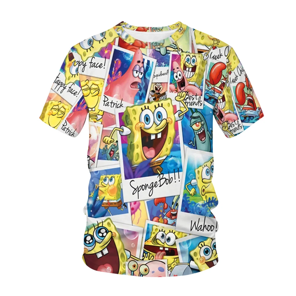 

Summer New Fun Children Cartoon Anime Sponge 3D Printing Men's and Women's T-Shirts Children's Fashion Casual Cool Tops