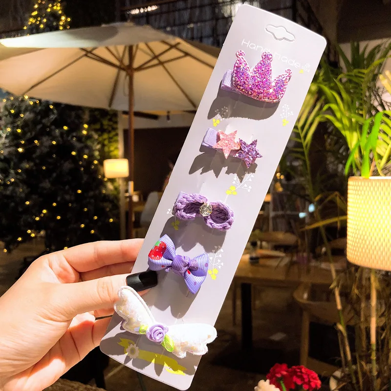 5 шт./компл. заколки для волос с милым единорогом блестки аксессуары девочек набор