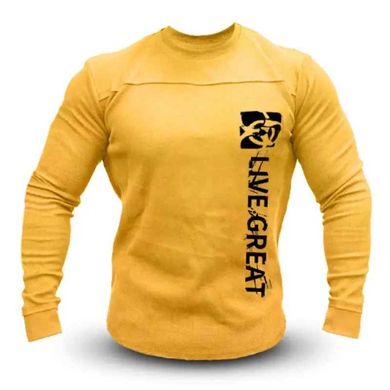 

Fitness Exercise Long Sleeve Sweater Muscle Dog T-shirt Men's Bodybuilding Brother Training Suit Autumn and Winter