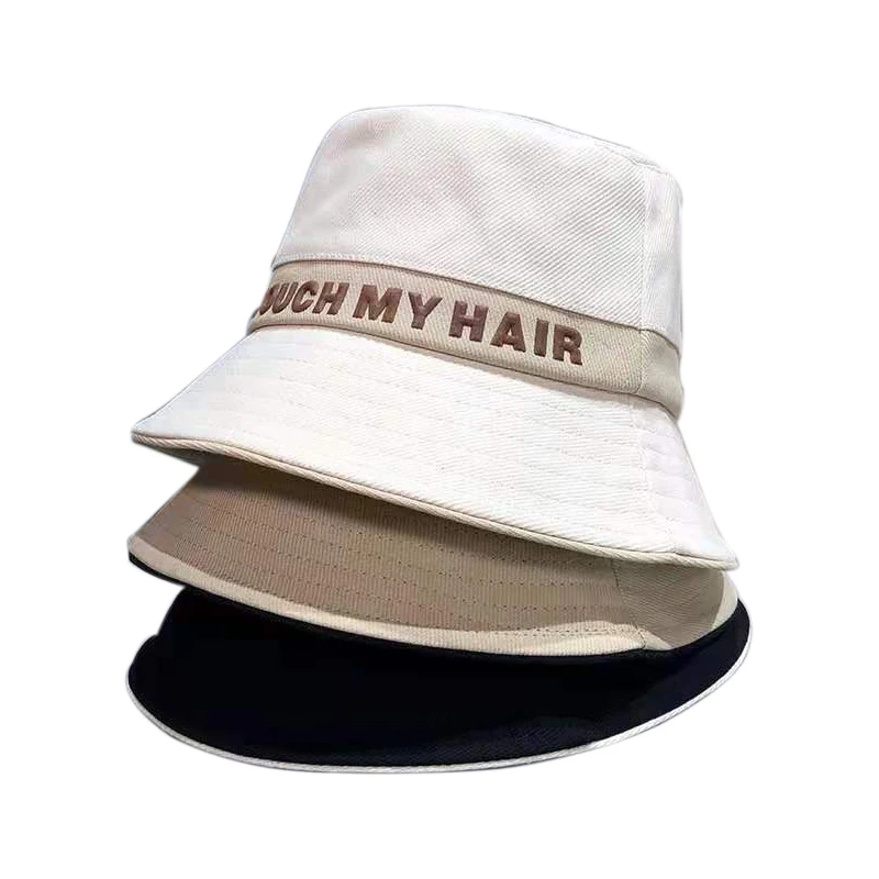 

New Men's Panama Hat Sun Cap Men's Fashionable Brand Basin Cap Letter Slogan "Don't Touch My Hair" Fisherman Hats For Women
