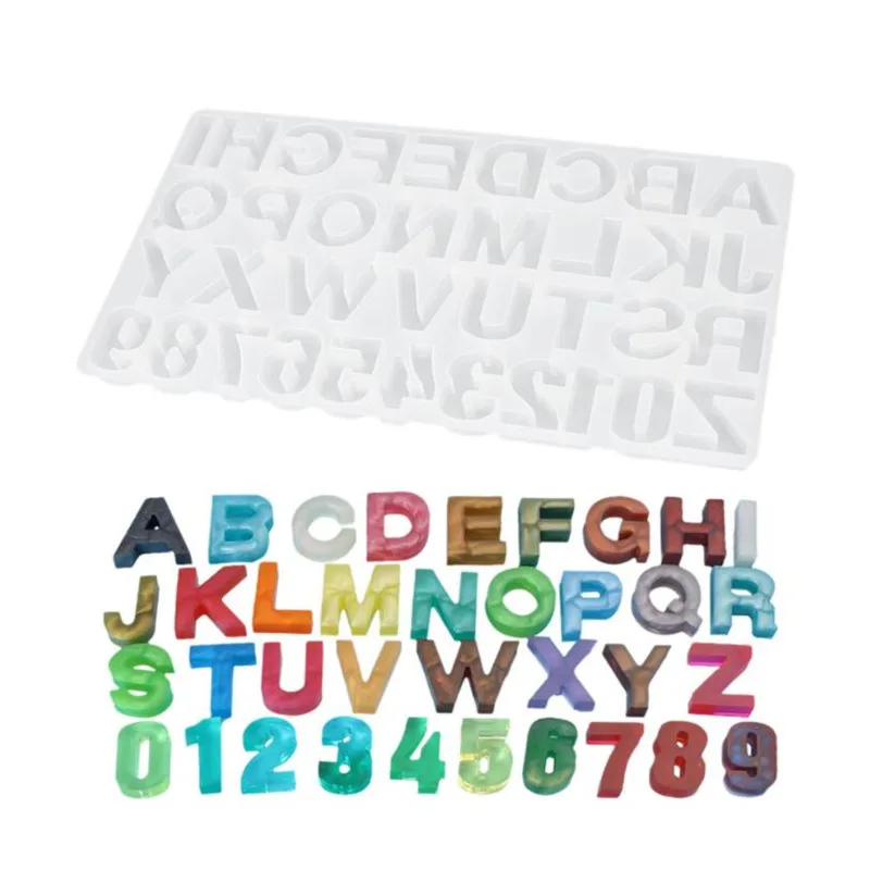 

Alphabet Silicone Mold Crystal Mold Clear 3D 26 Letters & Number UV Resin Epoxy Resin Craft Supplies Epoxy Resin Soft Mold
